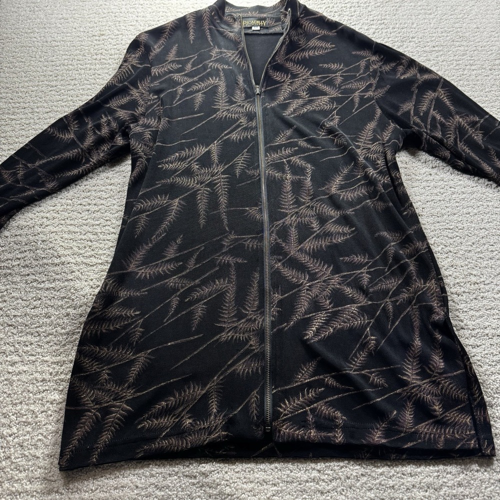 Picadilly Fashions Women's Full Zip Long Jacket Black Size S made in Canada